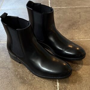 Alfani Black Leather Chukka Chelsea Boots